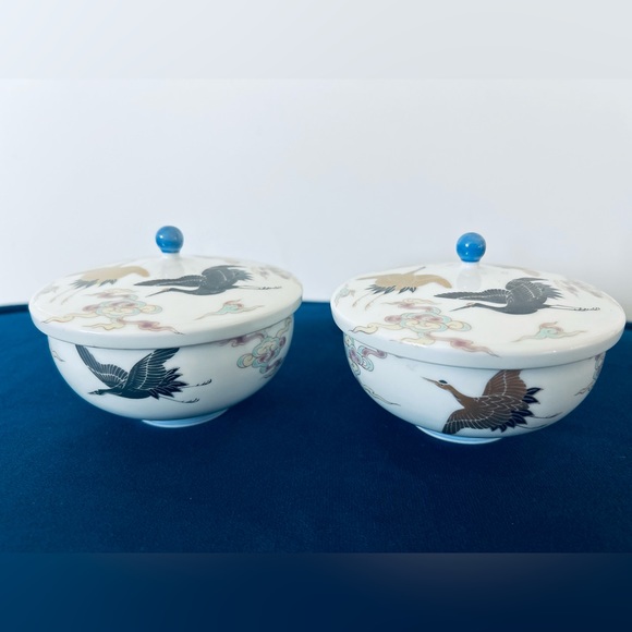 2 Sets of Japanese Fine Porcelain Arita Fukagawa Lidded Teacups  | - Picture 7 of 8